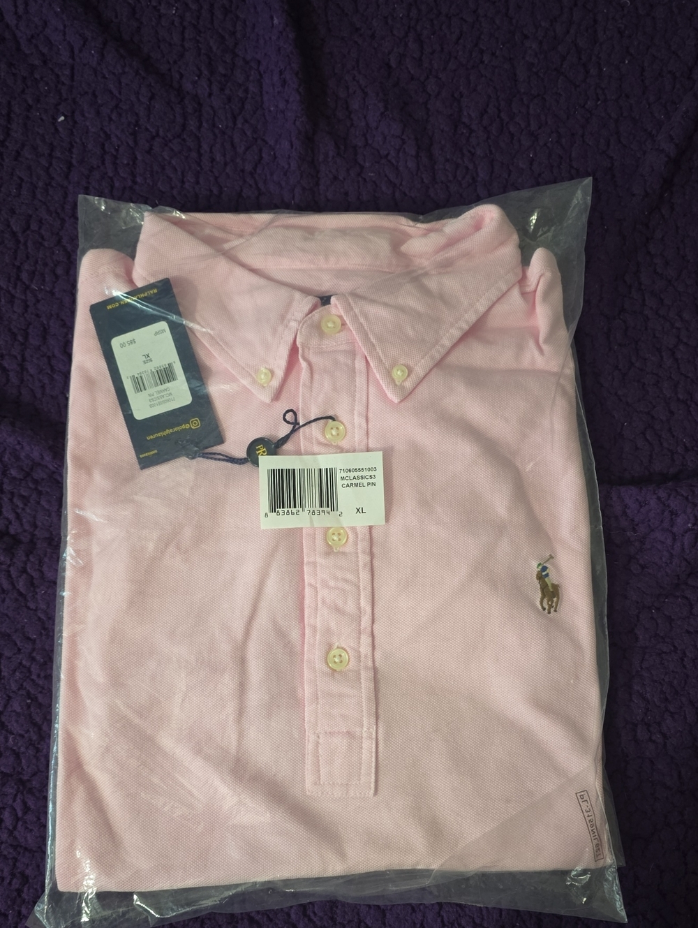 Polo by Ralph Lauren Light Pink Button-Down Polo Shirt